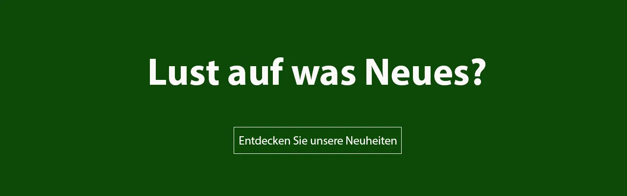 Grünes Banner, mit der Aufschrift Lust auf was Neues?, Bild Verlinkt zur Landlust Neuheiten Shop Seite.
